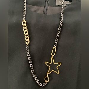 Necklace gold and silver.